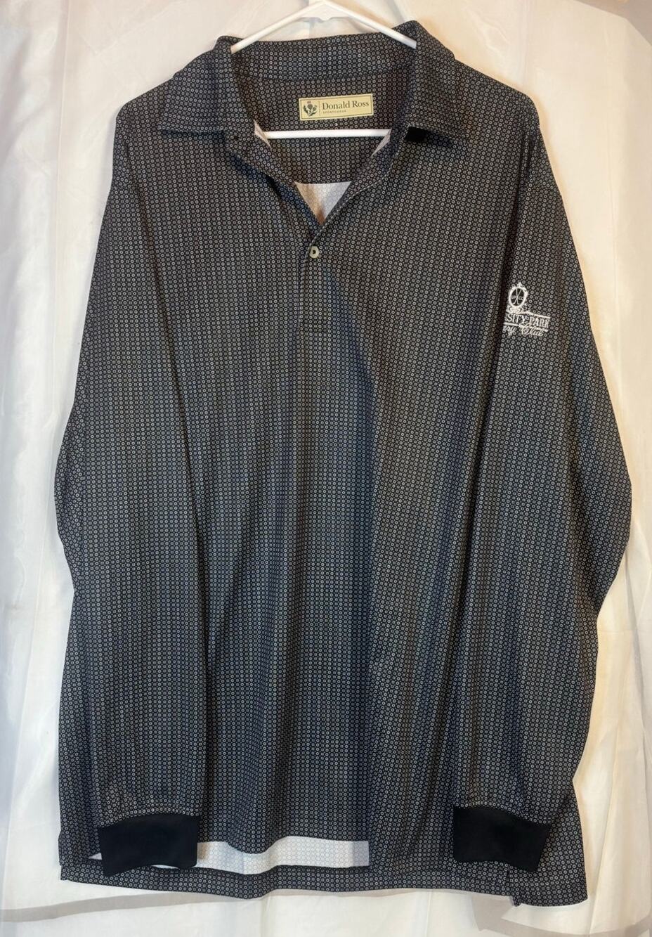 Donald Ross Long Sleeve Performance Polo University Park Club Shirt Size Large
